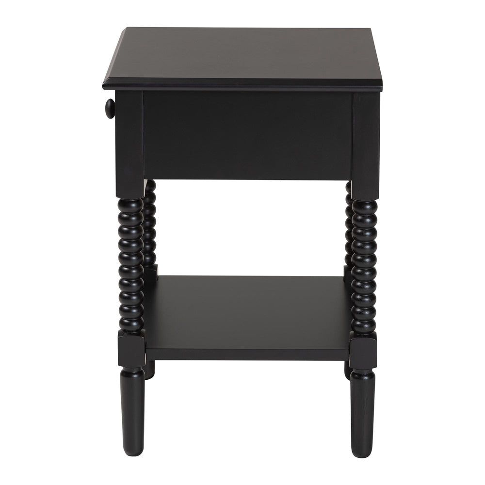 Baxton Studio - Braith Nightstand in Black - SW8000-88NS-Black-NS view 4