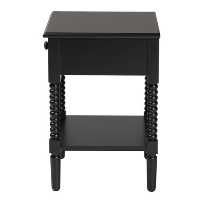 Baxton Studio - Braith Nightstand in Black - SW8000-88NS-Black-NS view 4