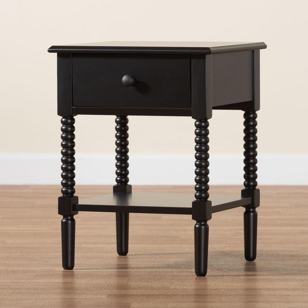 Baxton Studio - Braith Nightstand in Black - SW8000-88NS-Black-NS view 9