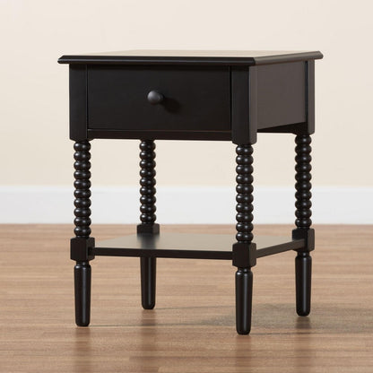 Baxton Studio - Braith Nightstand in Black - SW8000-88NS-Black-NS view 9