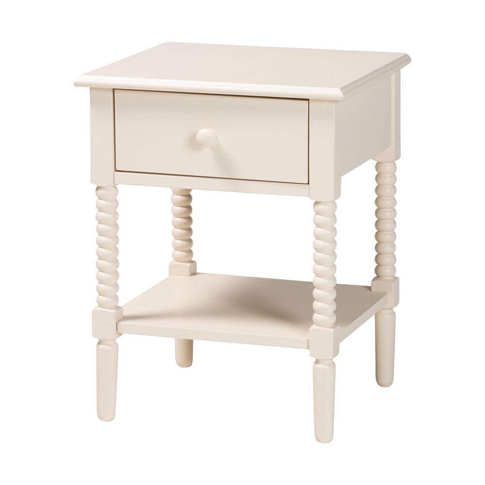Baxton Studio - Braith Nightstand in Ivory - SW8000-88NS-Ivory-NS view 1