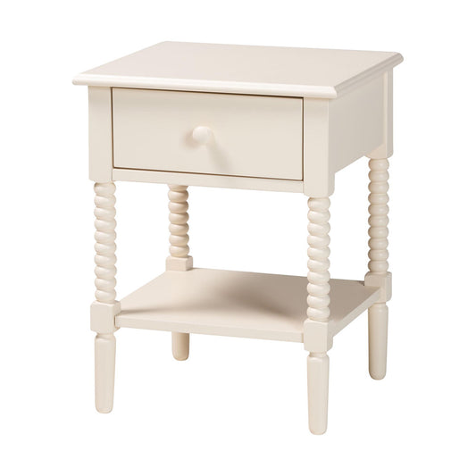 Baxton Studio - Braith Nightstand in Ivory - SW8000-88NS-Ivory-NS view 1