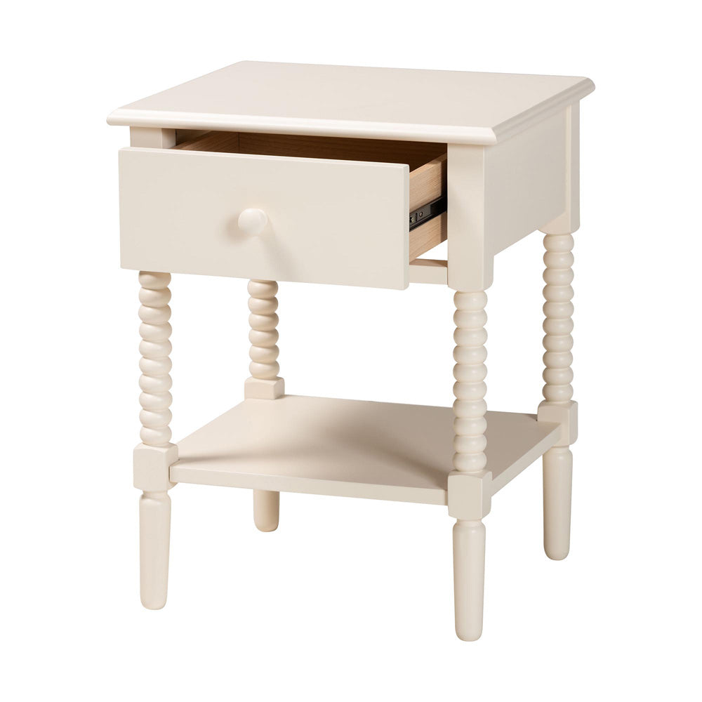 Baxton Studio - Braith Nightstand in Ivory - SW8000-88NS-Ivory-NS view 2