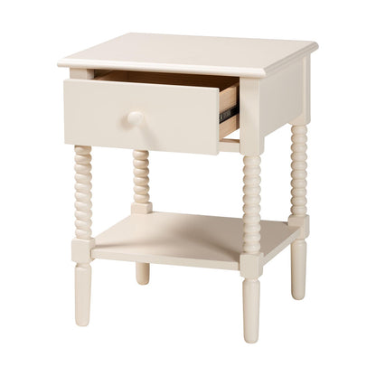 Baxton Studio - Braith Nightstand in Ivory - SW8000-88NS-Ivory-NS view 2