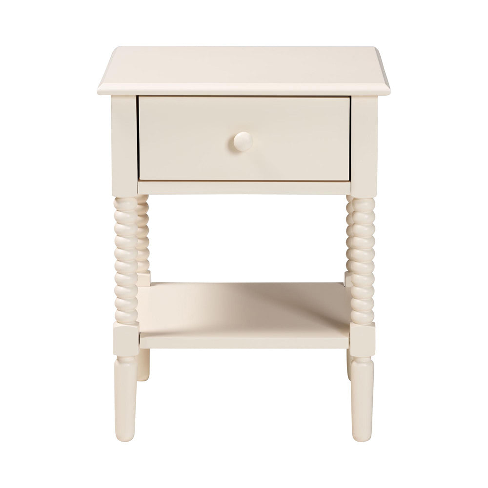 Baxton Studio - Braith Nightstand in Ivory - SW8000-88NS-Ivory-NS view 3