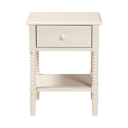 Baxton Studio - Braith Nightstand in Ivory - SW8000-88NS-Ivory-NS view 3
