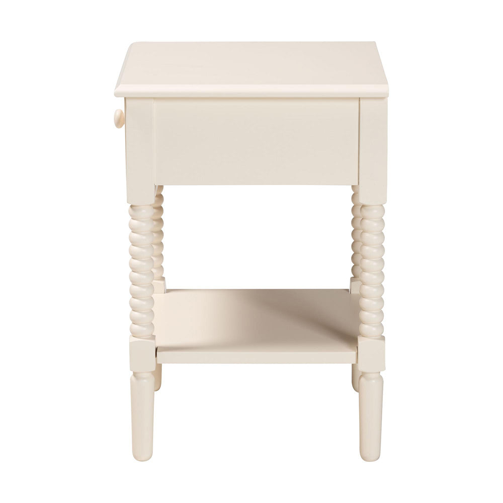 Baxton Studio - Braith Nightstand in Ivory - SW8000-88NS-Ivory-NS view 4