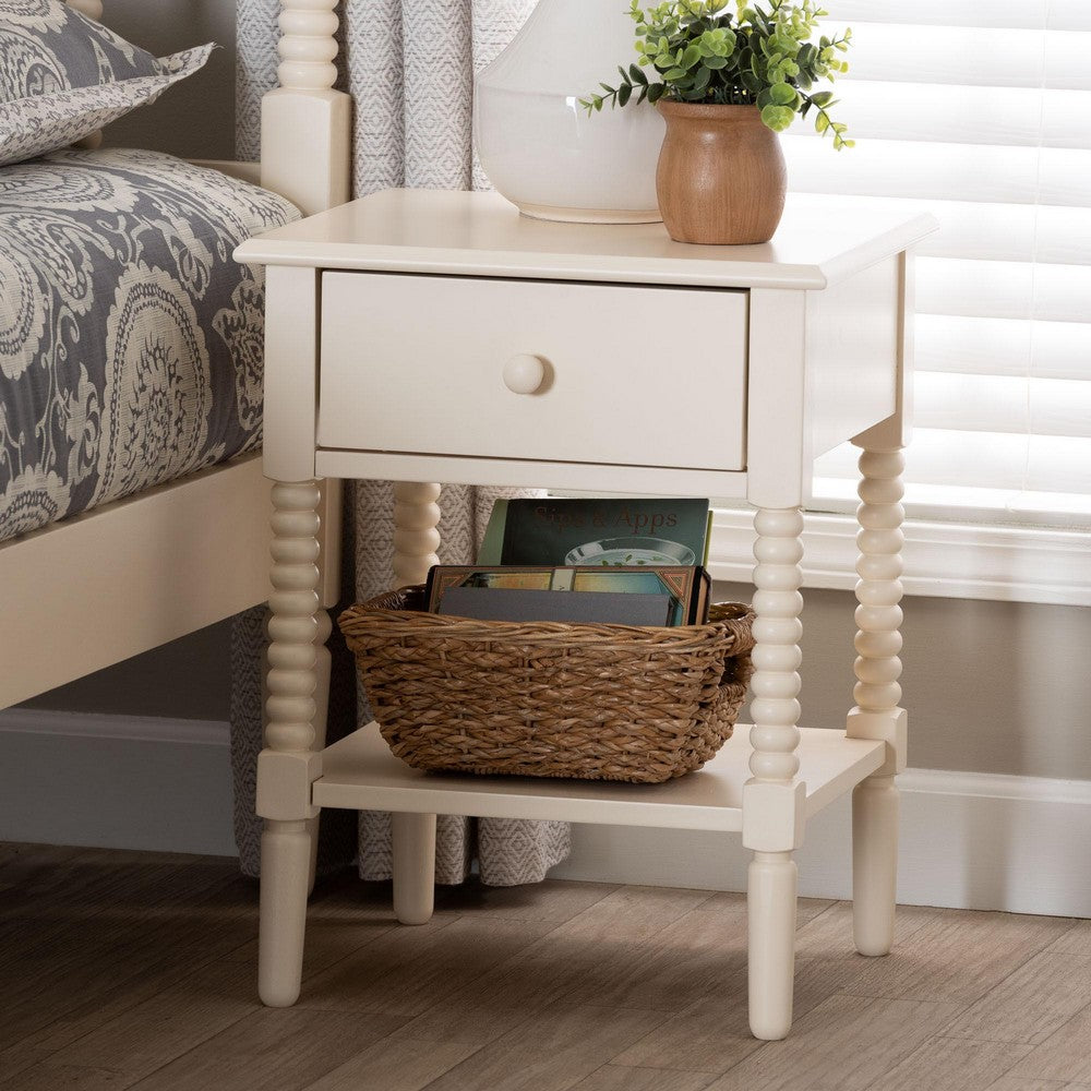 Baxton Studio - Braith Nightstand in Ivory - SW8000-88NS-Ivory-NS view 8