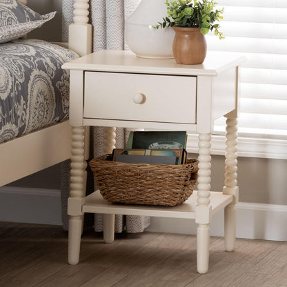Baxton Studio - Braith Nightstand in Ivory - SW8000-88NS-Ivory-NS view 8
