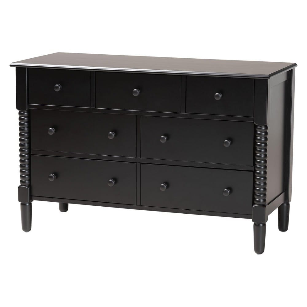 Baxton Studio - Braith Queen Bedroom Set in Black - Melisa-Black-4PC Queen Bedroom Set view 5