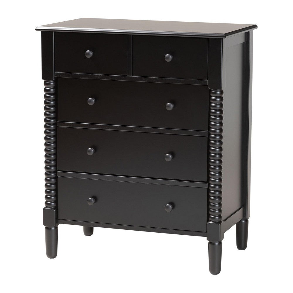 Baxton Studio - Braith Queen Bedroom Set in Black - SW8620-Black-4PC Queen Bedroom Set view 5