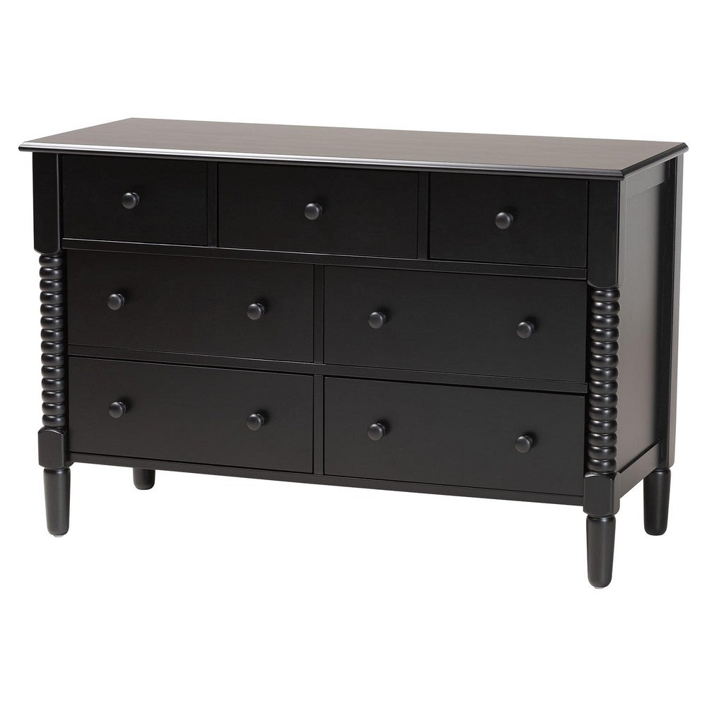 Baxton Studio - Braith Queen Bedroom Set in Black - SW8620-Black-4PC Queen Bedroom Set view 6