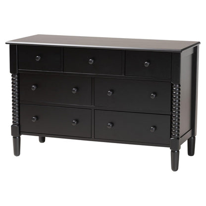 Baxton Studio - Braith Queen Bedroom Set in Black - SW8620-Black-4PC Queen Bedroom Set view 6
