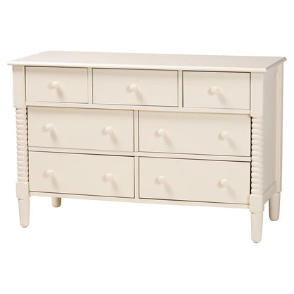 Baxton Studio - Braith Queen Bedroom Set in Ivory - Melisa-Ivory-4PC Queen Bedroom Set view 5