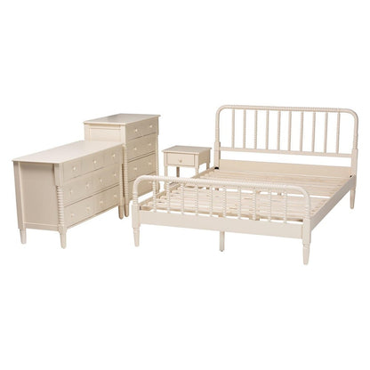 Baxton Studio - Braith Queen Bedroom Set in Ivory - SW8620-Ivory-4PC Queen Bedroom Set view 2