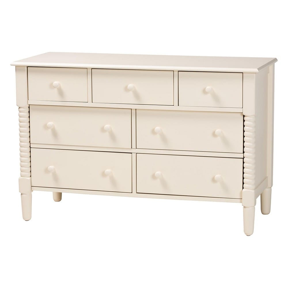 Baxton Studio - Braith Queen Bedroom Set in Ivory - SW8620-Ivory-4PC Queen Bedroom Set view 6