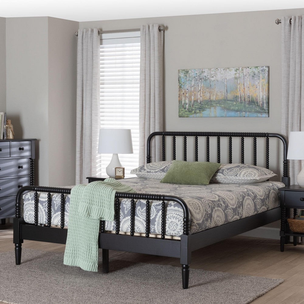 Baxton Studio - Braith Queen Size Bed in Black - SW8620-Black-Queen view 8