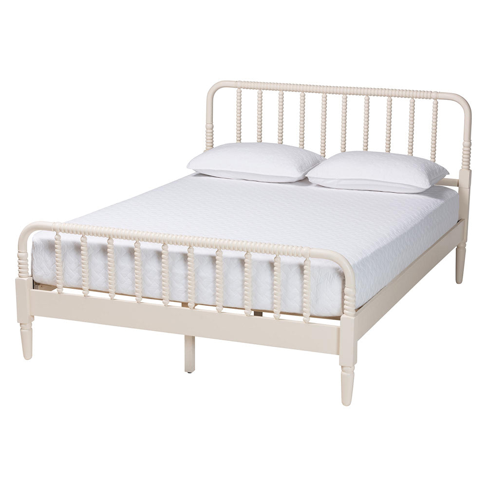 Baxton Studio - Braith Queen Size Bed in Ivory - SW8620-Ivory-Queen view 1