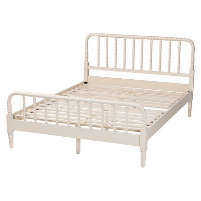 Baxton Studio - Braith Queen Size Bed in Ivory - SW8620-Ivory-Queen view 3