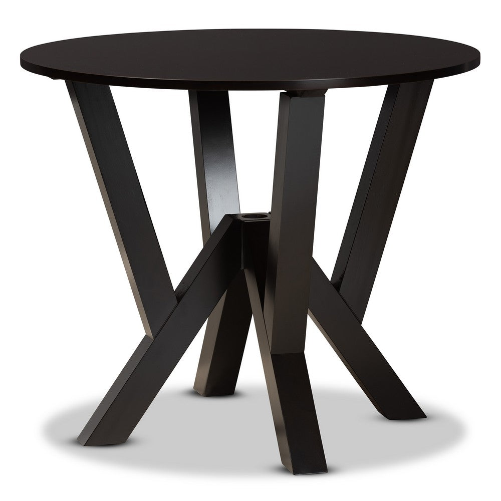 Baxton Studio - Branca Dining Set in Grey/Dark Brown - Branca-Grey/Dark Brown-5PC Dining Set view 3