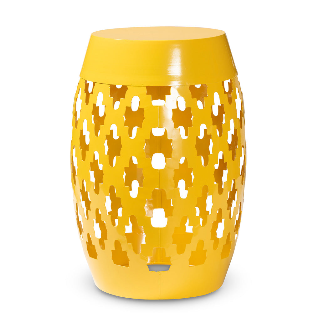 Baxton Studio - Branson Outdoor Side Table in Yellow - H01-101370A Yellow Metal Side Table view 1