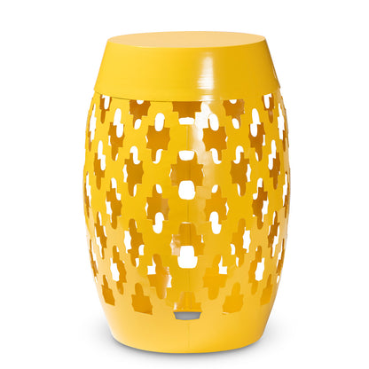 Baxton Studio - Branson Outdoor Side Table in Yellow - H01-101370A Yellow Metal Side Table view 1
