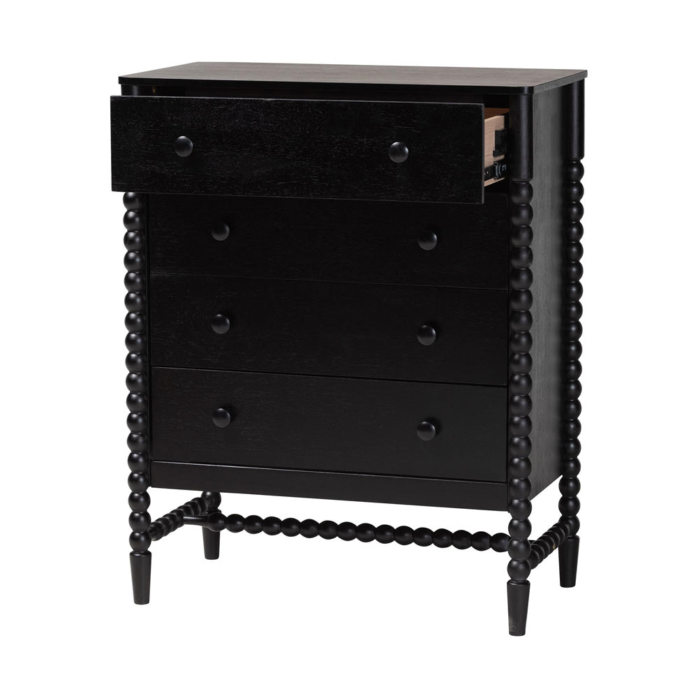 Baxton Studio - Brantley Chest in Black - MG9025-Black-4DW-Chest view 3