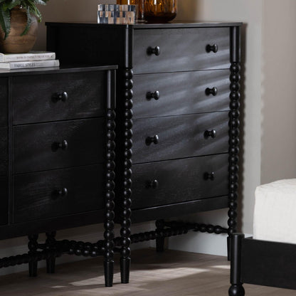 Baxton Studio - Brantley Chest in Black - MG9025-Black-4DW-Chest view 9
