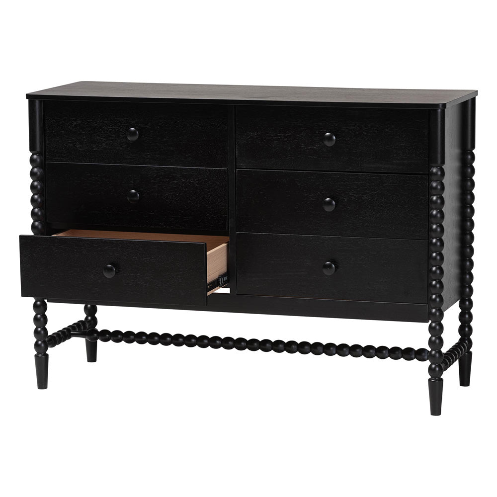 Baxton Studio - Brantley Dresser in Black - MG9025-Black-6DW-Dresser view 2