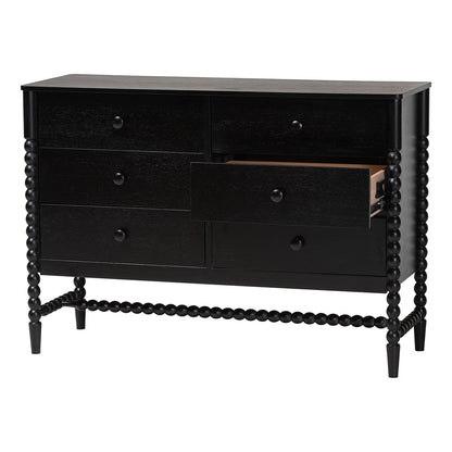 Baxton Studio - Brantley Dresser in Black - MG9025-Black-6DW-Dresser view 3