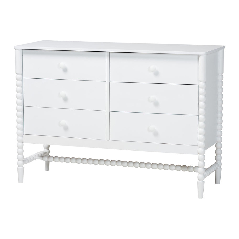 Baxton Studio - Brantley Dresser in White - MG9025-White-6DW-Dresser view 1