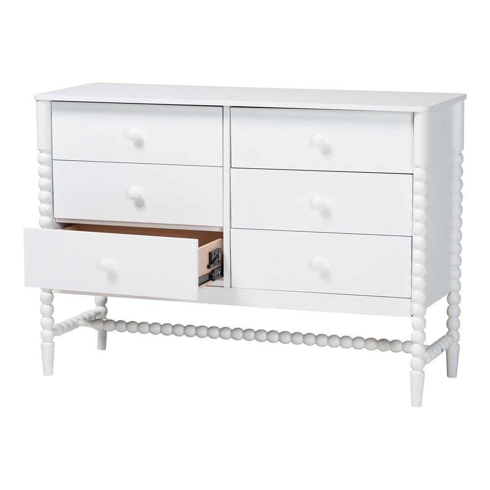 Baxton Studio - Brantley Dresser in White - MG9025-White-6DW-Dresser view 2