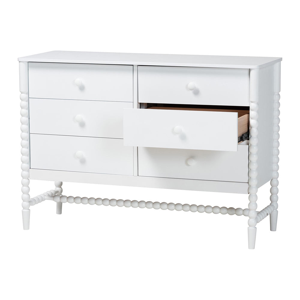 Baxton Studio - Brantley Dresser in White - MG9025-White-6DW-Dresser view 3