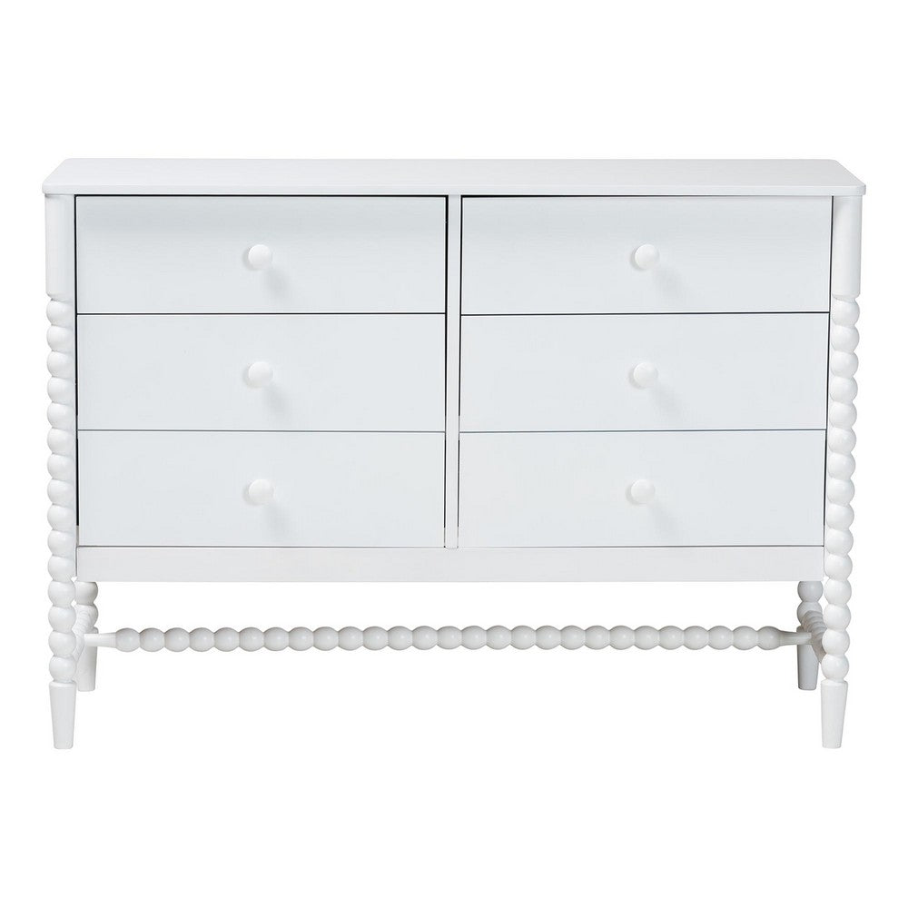 Baxton Studio - Brantley Dresser in White - MG9025-White-6DW-Dresser view 4