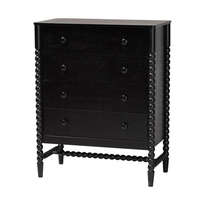 Baxton Studio - Brantley King Bedroom Set in Black - Lesedi-4PC Bedroom Set-Black-King-1NS view 5