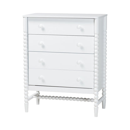 Baxton Studio - Brantley King Bedroom Set in White - Lesedi-4PC Bedroom Set-White-King-1NS view 5