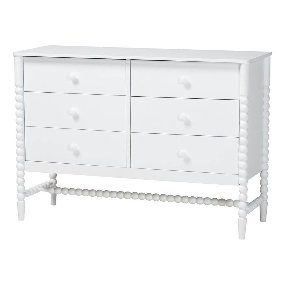 Baxton Studio - Brantley King Bedroom Set in White - Lesedi-4PC Bedroom Set-White-King-2NS view 5