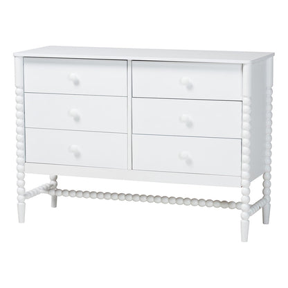 Baxton Studio - Brantley King Bedroom Set in White - Lesedi-4PC Bedroom Set-White-King-2NS view 5