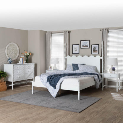 Baxton Studio - Brantley King Bedroom Set in White - Lesedi-4PC Bedroom Set-White-King-2NS view 11