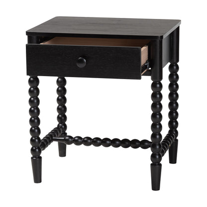 Baxton Studio - Brantley Nightstand in Black - MG9025-Black-NS view 2