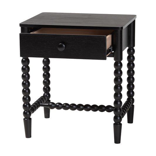 Baxton Studio - Brantley Nightstand in Black - MG9025-Black-NS view 2