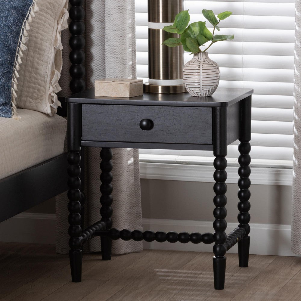 Baxton Studio - Brantley Nightstand in Black - MG9025-Black-NS view 8