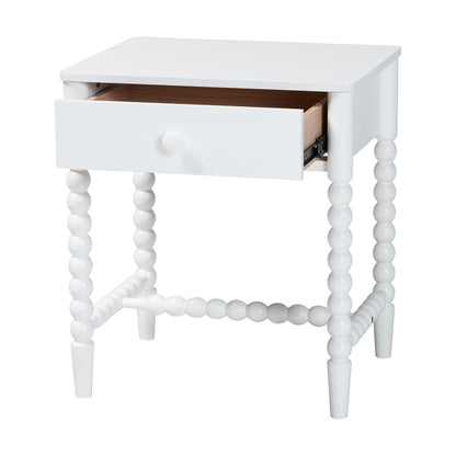 Baxton Studio - Brantley Nightstand in White - MG9025-White-NS view 2