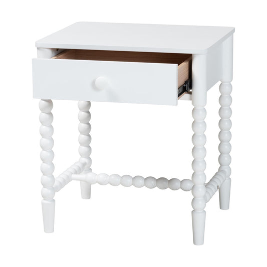 Baxton Studio - Brantley Nightstand in White - MG9025-White-NS view 2