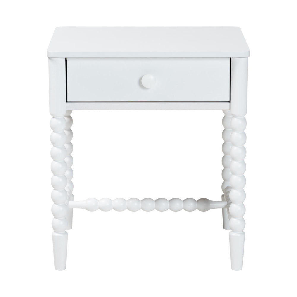 Baxton Studio - Brantley Nightstand in White - MG9025-White-NS view 3