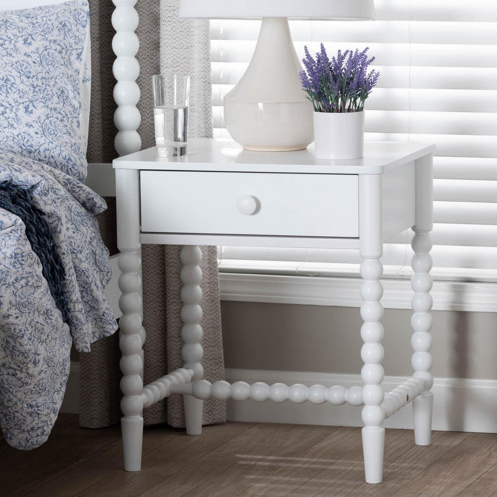 Baxton Studio - Brantley Nightstand in White - MG9025-White-NS view 8