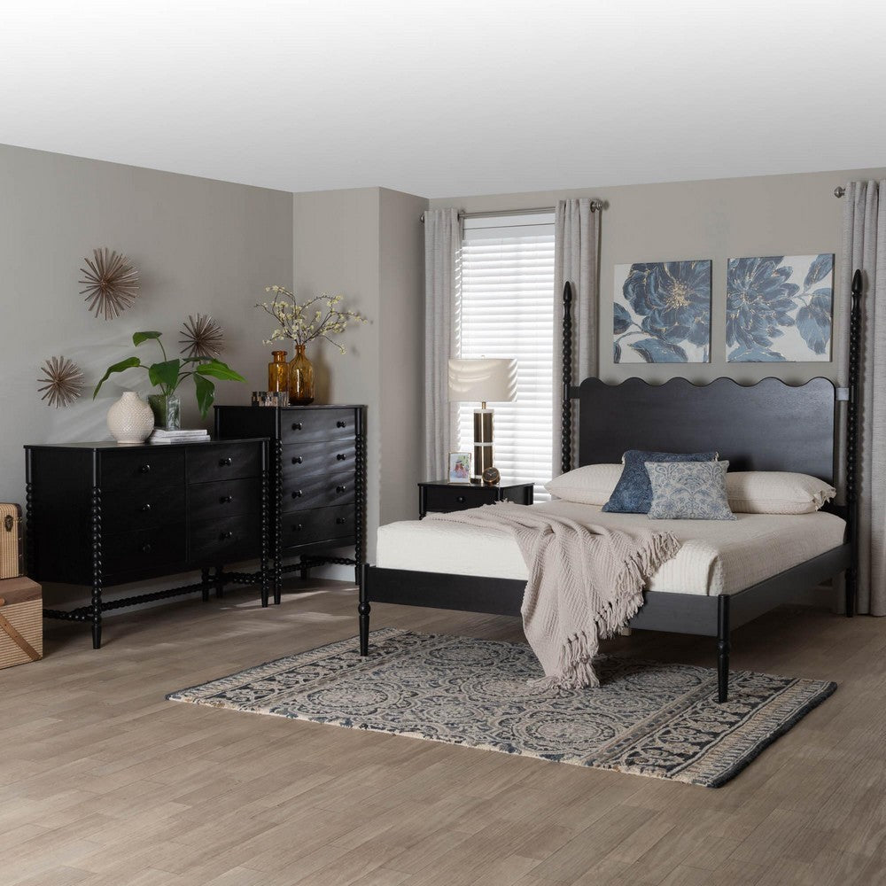 Baxton Studio - Brantley Queen Bedroom Set in Black - Lesedi-4PC Bedroom Set-Black-Queen-1NS view 11