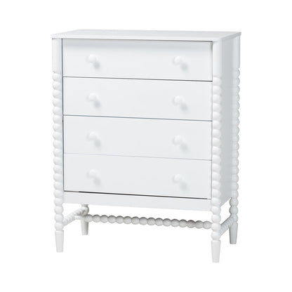 Baxton Studio - Brantley Queen Bedroom Set in White - Lesedi-4PC Bedroom Set-White-Queen-1NS view 5