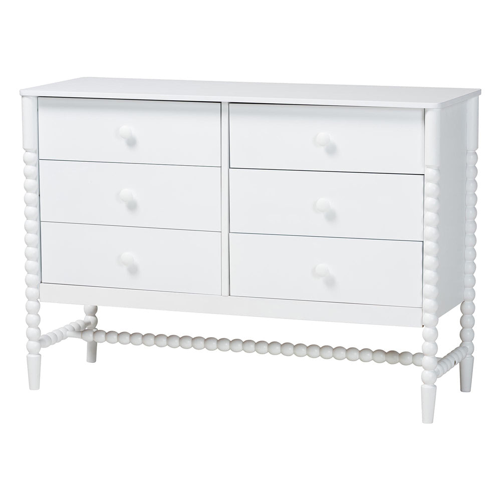 Baxton Studio - Brantley Queen Bedroom Set in White - Lesedi-4PC Bedroom Set-White-Queen-1NS view 6