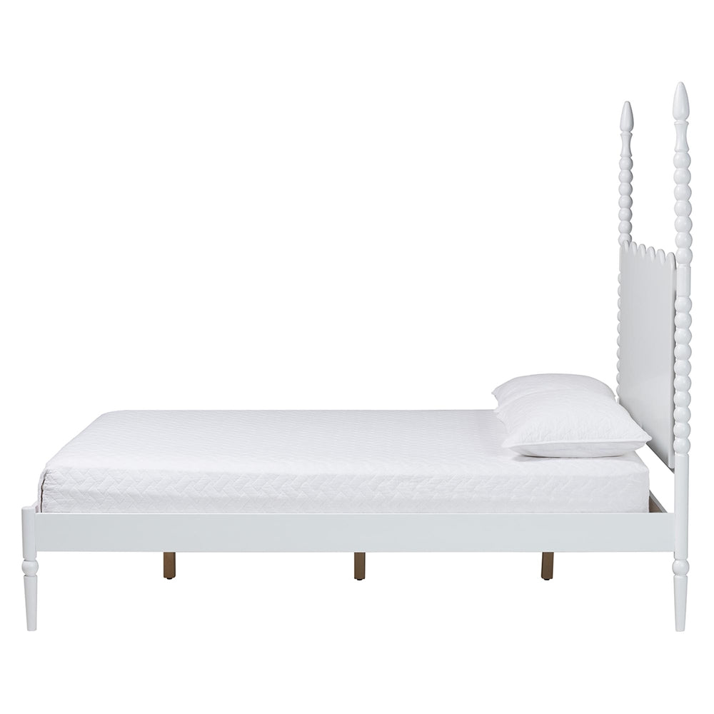 Baxton Studio - Brantley Queen Size Bed in White - MG0110-6-White-Queen view 2